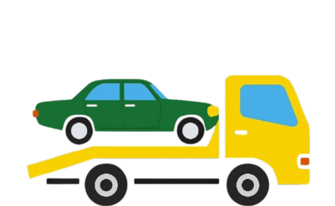 Flatbed truck carrying a car